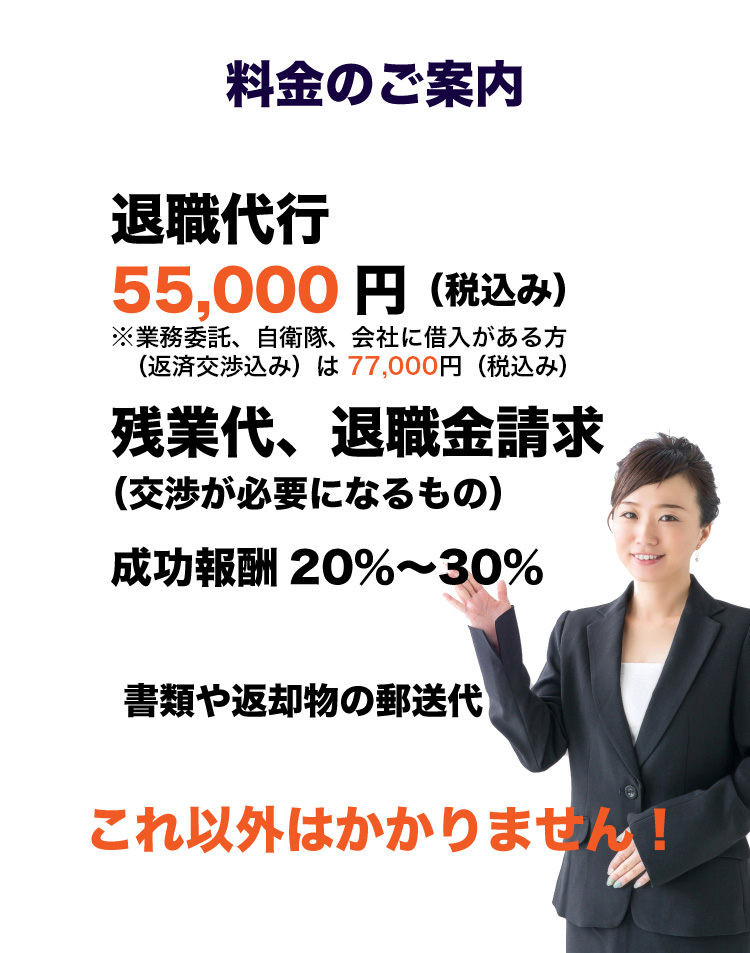 弁護士法人ガイアの退職代行料金。